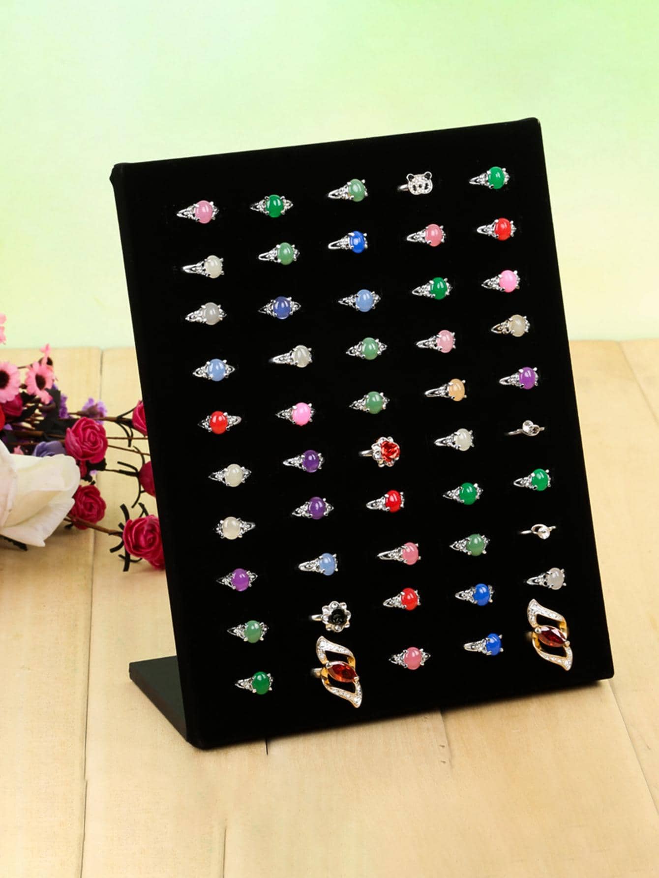 1pc Casual Minimalist Ring Display For Women For Jewelry Organizer - Black - View 1