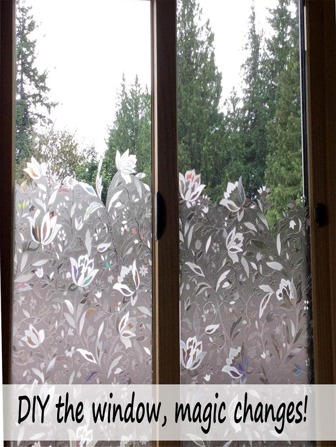 1卷裝裝飾性窗戶膜隱私窗貼玻璃門膜熱控靜電吸附不含膠水適用於家庭辦公室