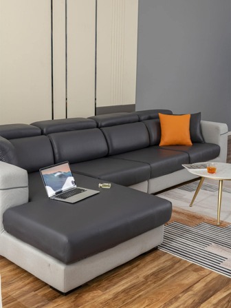 1pc Solid Stretchy Sofa Seat Cushion Cover