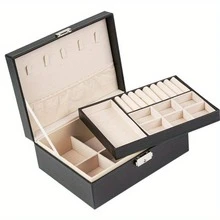 1pc Women Multi-grid Casual Hair Storage Box For Women For Home - Black - View 7