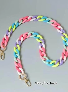 30-120cm 提把包鍊附 可愛果凍色包鍊 女童包鍊手拿包 樹脂壓克力鏈 包包肩帶 替換手提包 腰帶 提手 包配件 奶茶杯鏈 包包裝飾品 彩色手機殼鏈 - 彩色 - 查看 5