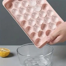 1pc Multi-grid Ice Ball Mold, Modern Plastic Ice Ball Maker For Home - Pink - View 1