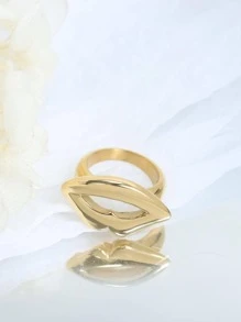 1 chiếc nhẫn trang trí môi bằng thép không gỉ thời trang cho phụ nữ để trang trí hàng ngày - Vàng - Xem 4