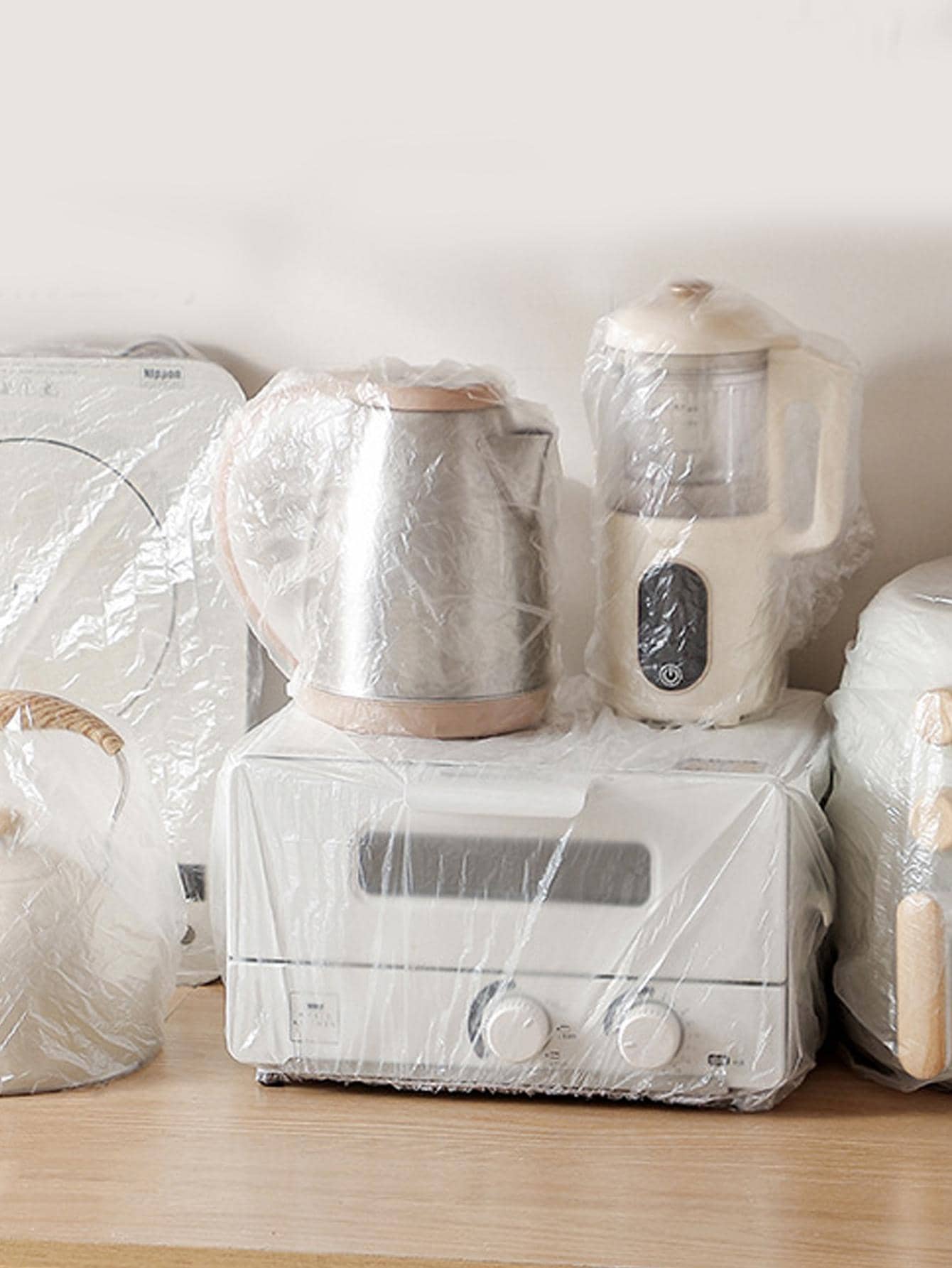 10pcs Clear Disposable Kitchen Microwave Dust Cover - Clear - View 1