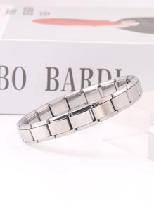 1 Miếng Đúng mốt Thép không gỉ Tối giản Nhẫn Cho nam giới Để Trang Trí Hàng Ngày Màu bạc Màu sắc Vòng tay - Bạc - Xem 1