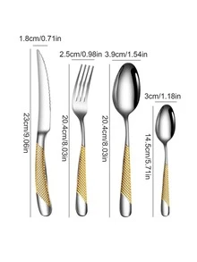 4pcs Stainless Steel Cutlery Set - Silver - View 2