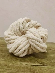 1 ovillo Hilo DIY unicolor de punto minimalista poliéster para casa - Beis - Ver 1