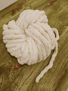 1 ovillo Hilo DIY unicolor de punto minimalista poliéster para casa - Beis - Ver 3