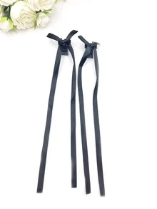 2 chiếc nơ trang trí cho phụ nữ Kẹp tóc thời trang để trang trí tóc - màu đen - Xem 4