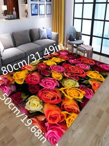 1 pieza Alfombra con patrón floral anti deslizante - Multicolor - Ver 5