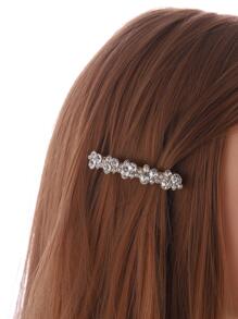 3pcs Crystal & Faux Pearl Decor Spring Loaded Hair Clips, Fashionable Versatile Accessory, Looks Of Party, Hair Accessories, Head Accessories - Multicolor - View 2