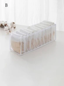 1 pieza Caja de almacenamiento de ropa multi cuadro - Blanco - Ver 3