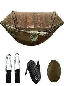 1pc Outdoor Camping Hammock - Army Green - View 2
