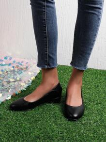 女士極簡一腳蹬優雅樂福鞋 - 黑色 - 查看 7