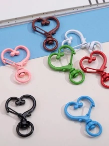 8 Cái/bộ Màu Sắc Ngẫu Nhiên Hình Trái Tim Men Kim Loại Móc Khóa Tự Làm Móc Khóa Phụ Kiện - Nhiều màu - Xem 2