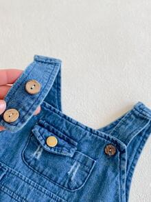 Bebé de rayas Top & desgarro Overol mezclilla Body Set - Multicolor - Ver 9