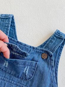 Bebé de rayas Top & desgarro Overol mezclilla Body Set - Multicolor - Ver 8