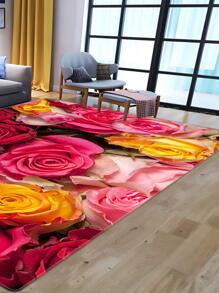 1 pieza Alfombra con patrón floral anti deslizante - Multicolor - Ver 3