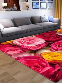 1 pieza Alfombra con patrón floral anti deslizante - Multicolor - Ver 2