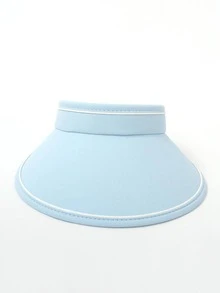 Letter Graphic Visor Hat - Blue - View 3