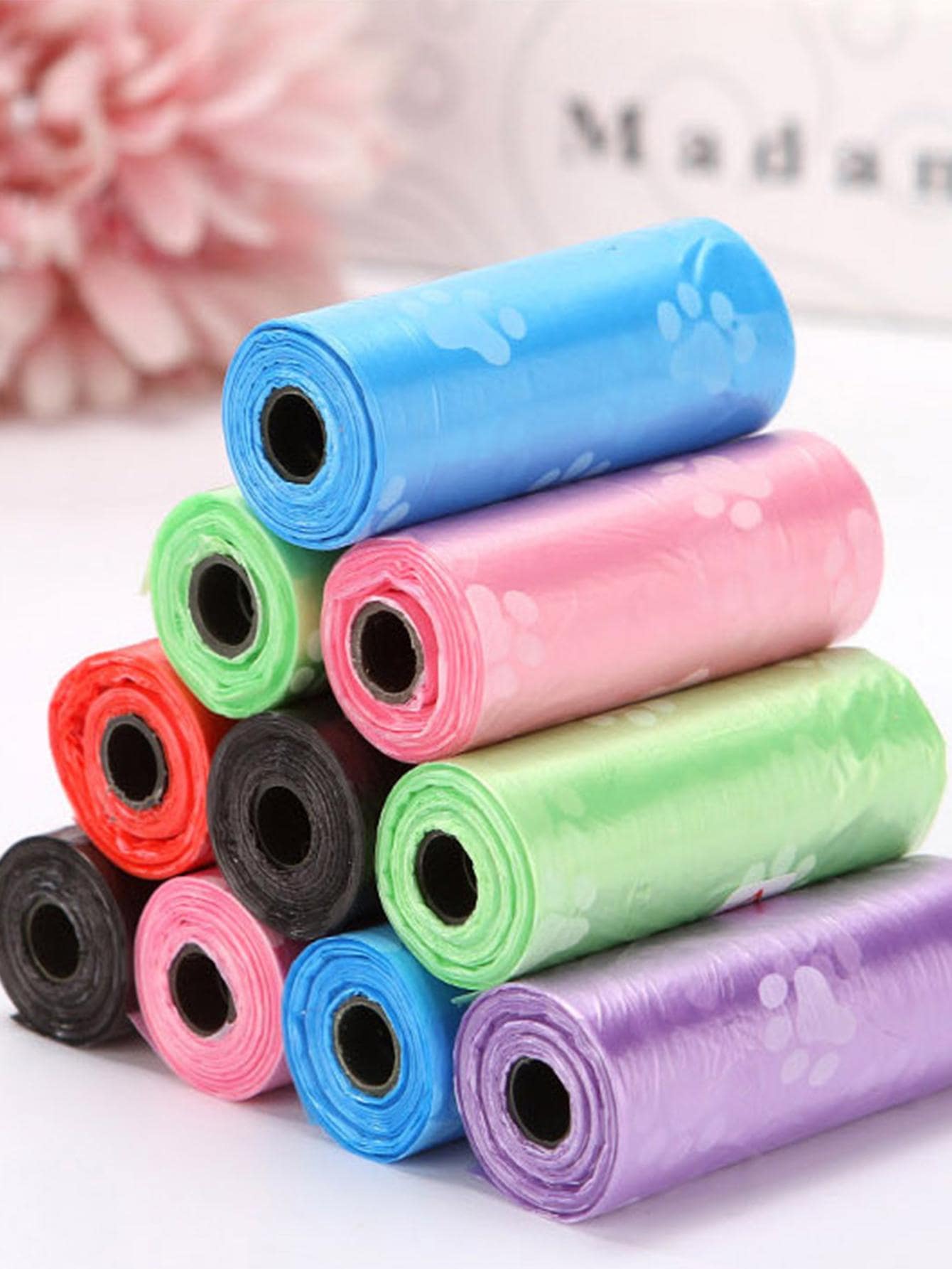 卡通有圖案狗狗垃圾袋分配器,隨機色,理想適用於戶外步行 - 彩色 - 查看 1