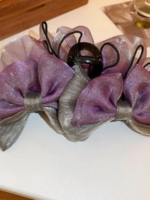 蝴蝶結裝飾髮爪 - 彩色 - 查看 3