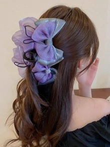 蝴蝶結裝飾髮爪 - 彩色 - 查看 5