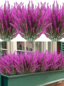 2入組人造薰衣草花、人造花和植物、塑料戶外室內假花家用 - 玫紅色 - 查看 1