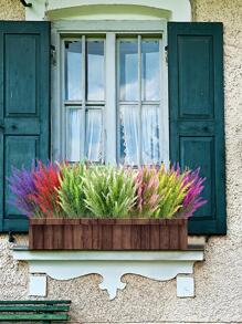 2入組人造薰衣草花、人造花和植物、塑料戶外室內假花家用 - 玫紅色 - 查看 2