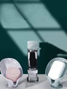 1pc Solid Color Soap Dish - Grey - View 9