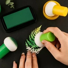 CYFUN DESIGN 3pcs/pack Black+brown+gray Paper Pouncers Inking Sponge Ink Applicator With Storage Cases - Multicolor - View 11