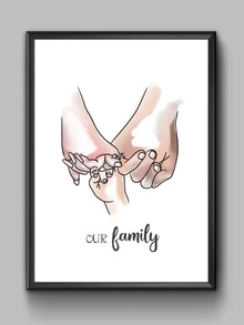 1入組手掌圖案無框畫 - 彩色 - 查看 3