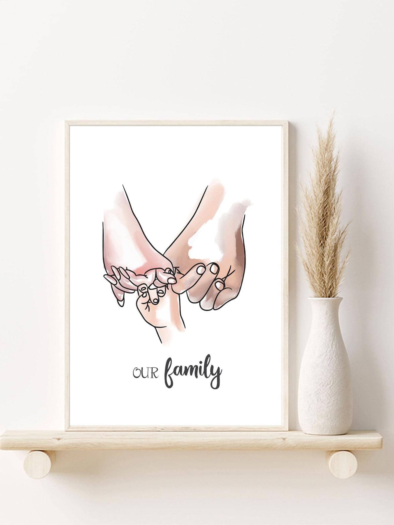 1入組手掌圖案無框畫 - 彩色 - 查看 1