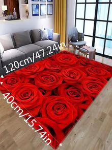 1入組玫瑰樣式防滑浴室毯 - 彩色 - 查看 7