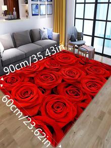 1入組玫瑰樣式防滑浴室毯 - 彩色 - 查看 6