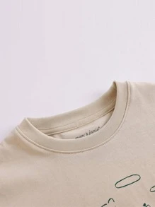 MARC&JANIE Áo thun ngắn tay cổ tròn in hình hoạt hình thông thường dành cho bé trai trẻ cho các hoạt động ngoài trời, mùa hè - Màu Khaki - Xem 10