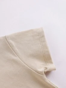 MARC&JANIE Áo thun ngắn tay cổ tròn in hình hoạt hình thông thường dành cho bé trai trẻ cho các hoạt động ngoài trời, mùa hè - Màu Khaki - Xem 11