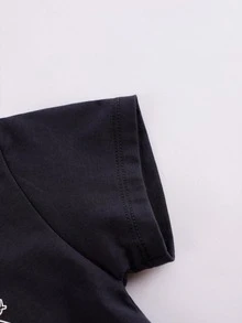 MARC&JANIE 男孩休閒戶外透氣卡通印花圓領短袖T恤，夏季