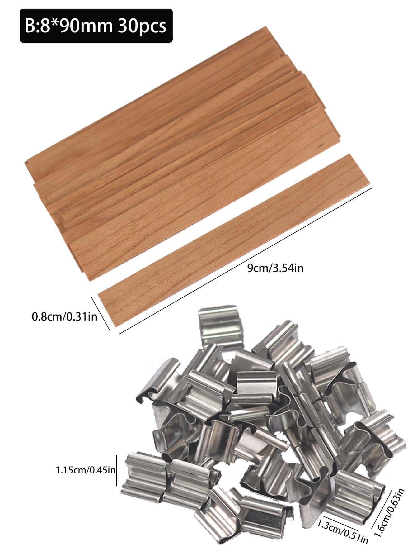 30Pcs Wooden Candle Wicks Set Smokeless Natural Wood Wick DIY Candle