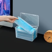 Mask Storage Box Wet Tissue Box Baby Wipes Dispenser Holder Tissue Box With Lid - 無色 - 查看 3