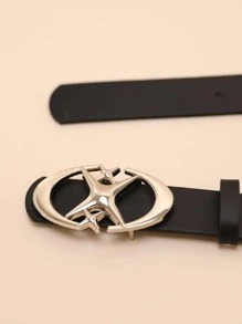 蒸汽朋克星形装饰腰带 PU 腰带 适合牛仔裤 波西米亚风 夏季、秋季、万圣节 - 黑色 - 查看 4