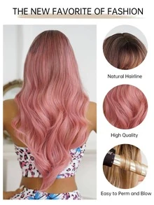 Tóc Giả Tổng Hợp Xoăn Dài Ombre Có Bangs - Ombre - Xem 7