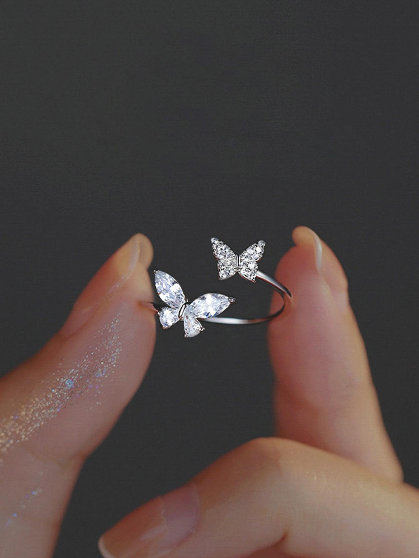 Butterfly Decor Cuff Ring SHEIN USA