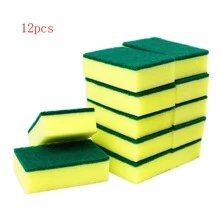 12/24 miếng bọt biển vệ sinh nhà bếp, miếng bọt biển rửa chén, miếng bọt biển vệ sinh ma thuật, miếng bọt biển chà hai mặt, nhà bếp, phòng tắm, nhà cửa, đồ dùng gia đình - Màu xanh lá cây đậm - Xem 2