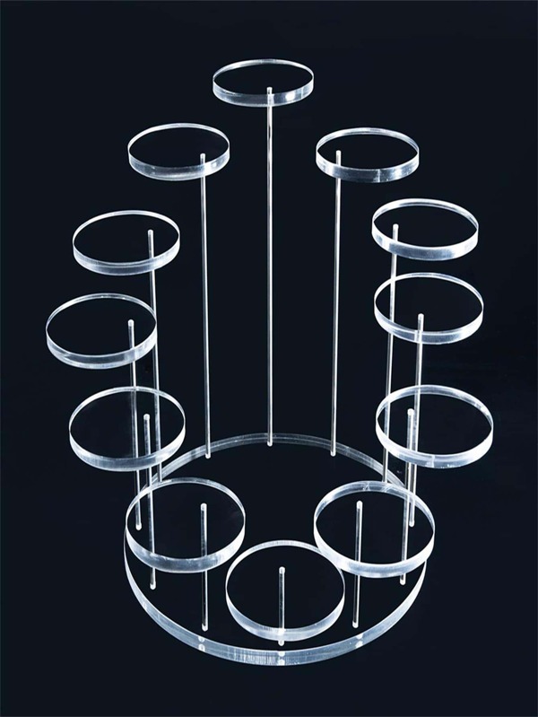 Acrylic Round Tiered Cake Stand Cupcake Stand With Rod Feet For Tea