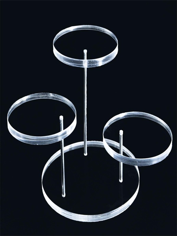 Acrylic Round Tiered Cake Stand Cupcake Stand With Rod Feet For Tea