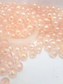 300 Perlas Plástico 6mm en para hacer pulseras collares accesorios DIY - Rosa coral - Ver 2