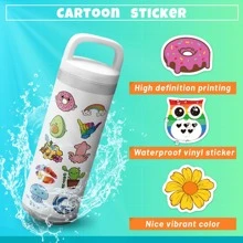 100 miếng dán sáng tạo chống thấm nước có hình thỏ, dưa hấu, mặt trời, thiết kế bánh rán để tự trang trí máy tính xách tay, máy tính, điện thoại di động, vỏ điện thoại, đàn guitar, máy tính để bàn, cốc, phụ kiện du lịch, xe máy, ô tô, v.v. Tuyệt vời để tặng quà. - Nhiều màu - Xem 6