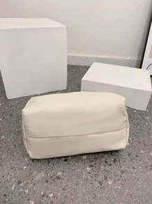 女士撞色大容量尼龍單肩包可折疊軟托特包素色中碼03*15*19cm - 白色 - 查看 6