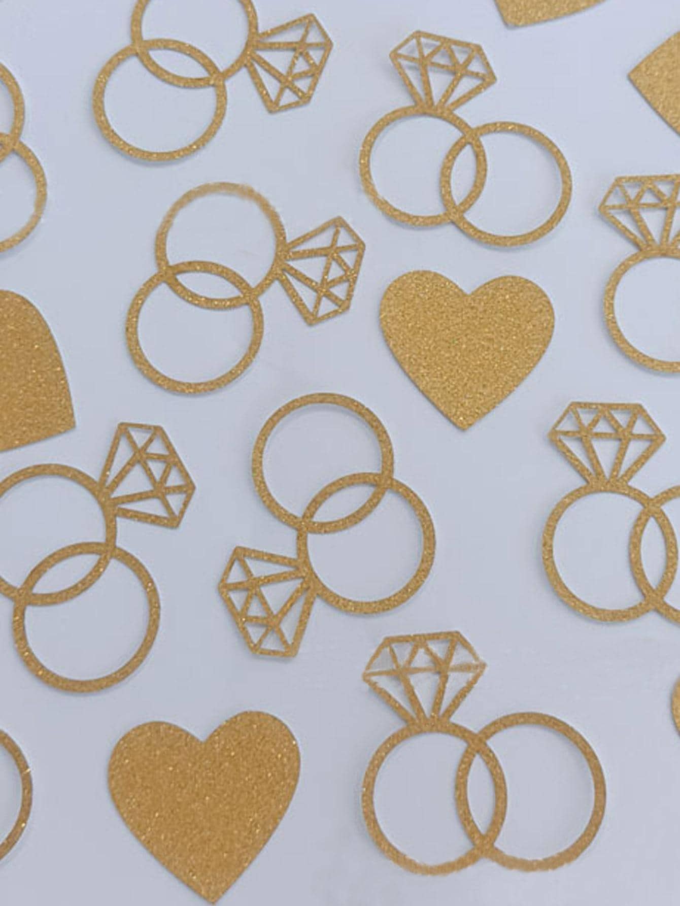 100pcs Paper Throwing Confetti, Modern Heart & Rhinestone Design